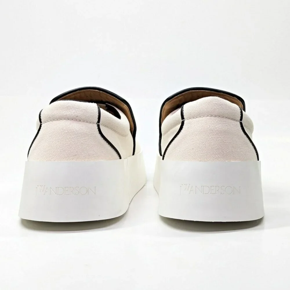 JW Anderson Men's Slip-Ons Natural Canvas Sneakers Size 44 (MSRP $595)